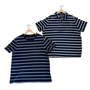 Polo Ralph Polo Shirt T-Shirt Bundle Men's 2XL Blue White Striped